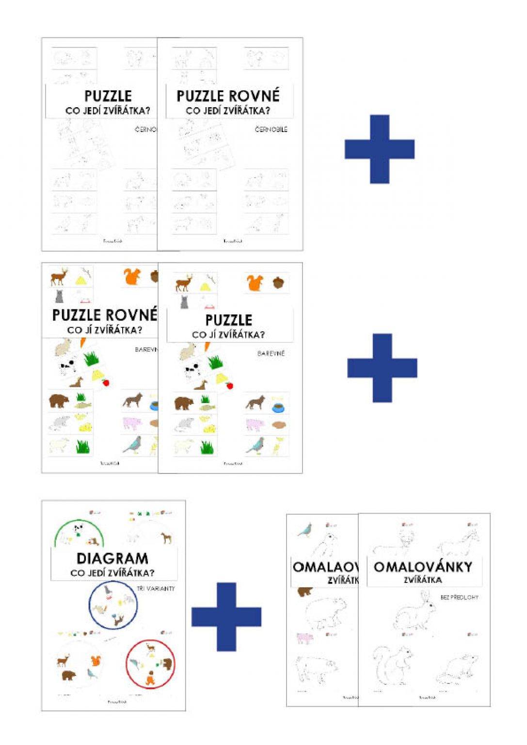 PDF pro děti k vytisknutí co jedi zviratka komplet