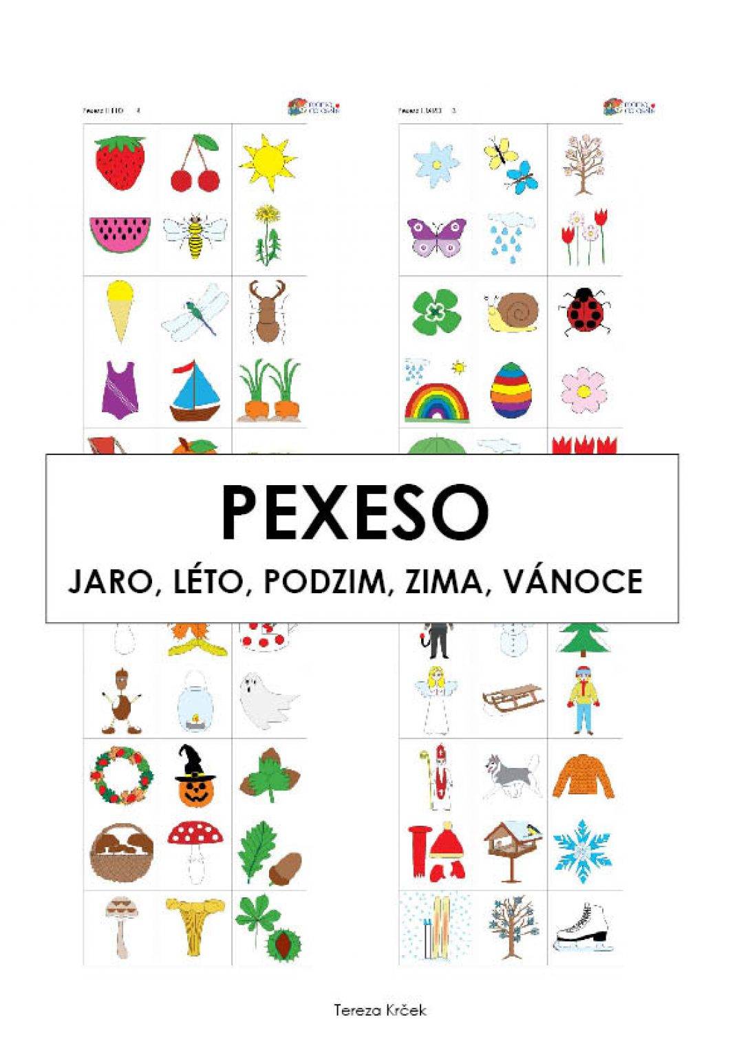 Pexeso Jaro-Léto-Podzim-Zima-Vánoce v PDF