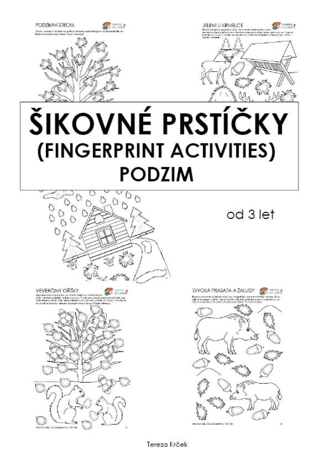 Pracovní listy Šikovné prstíčky PODZIM + Omalovánky zdarma, PDF