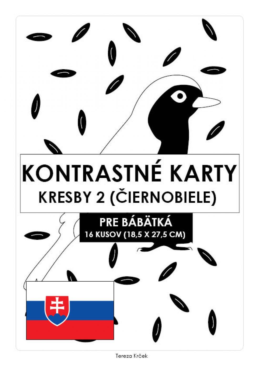 Kontrastné čiernobiele kartičky pre bábätká KRESBY II. PDF (A4) SLOVENSKY