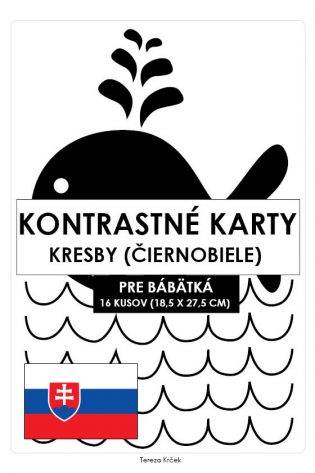 Kontrastné čiernobiele kartičky pre bábätká KRESBY PDF (A4) SLOVENSKY