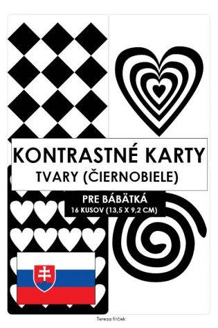 Kontrastné čiernobiele kartičky pre bábätká TVARY PDF (A6) SLOVENSKY