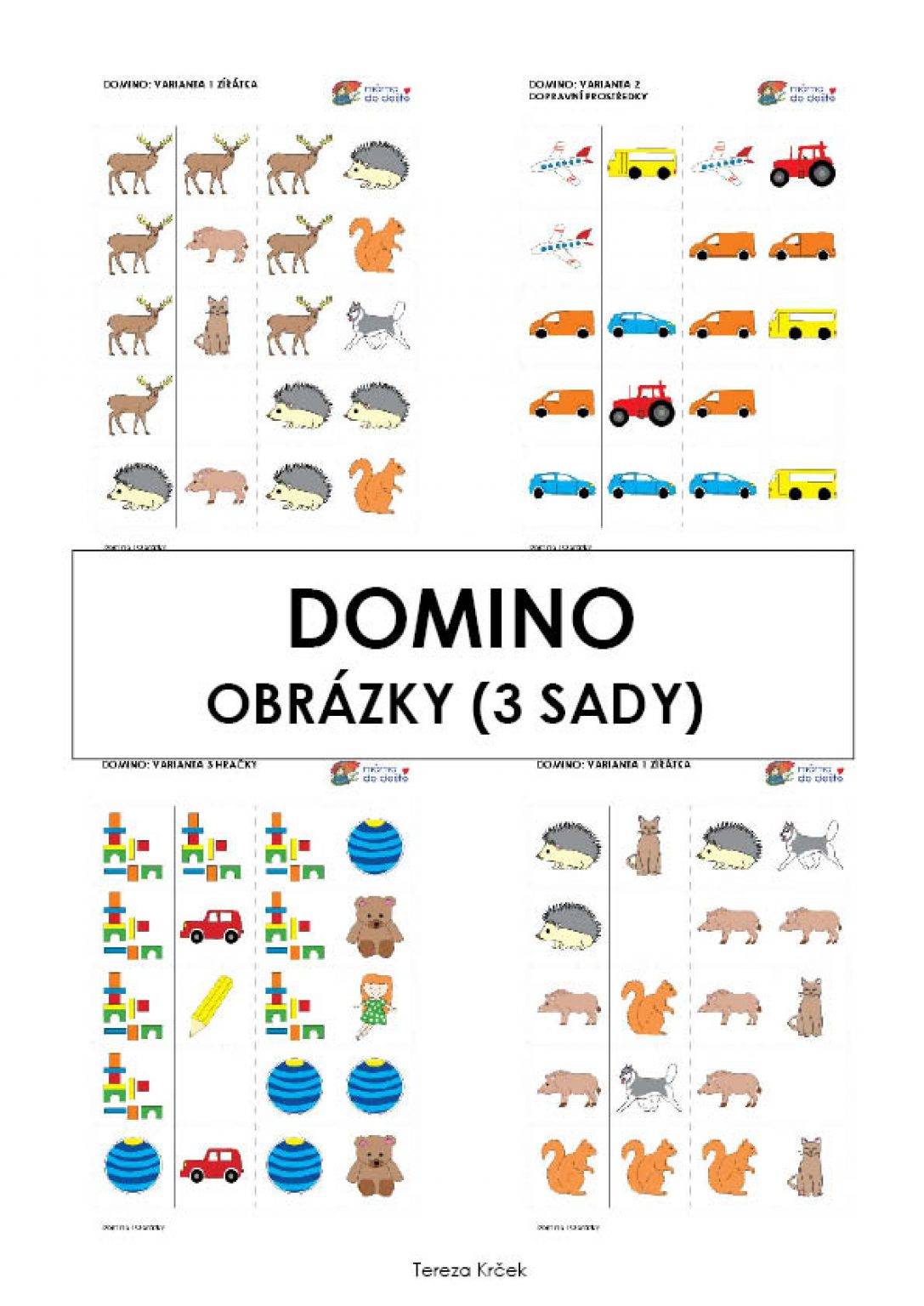 Domino obrázky (3 varianty hry) v PDF