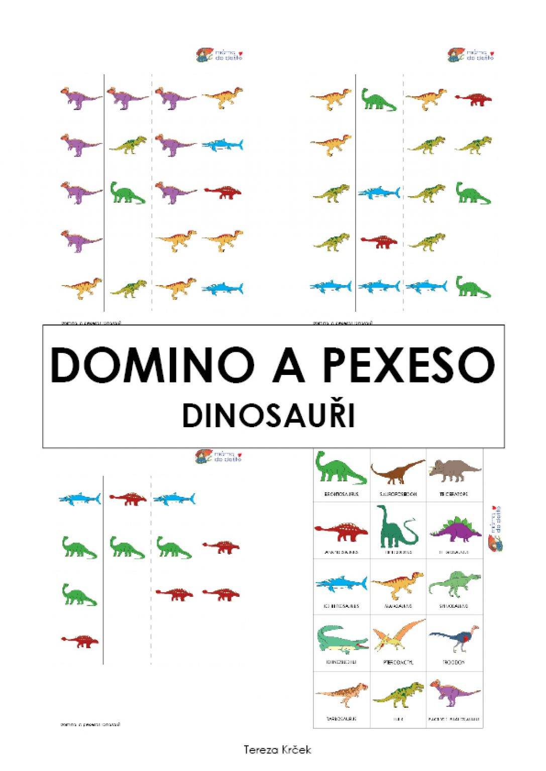Domino a pexeso dinosauři v PDF