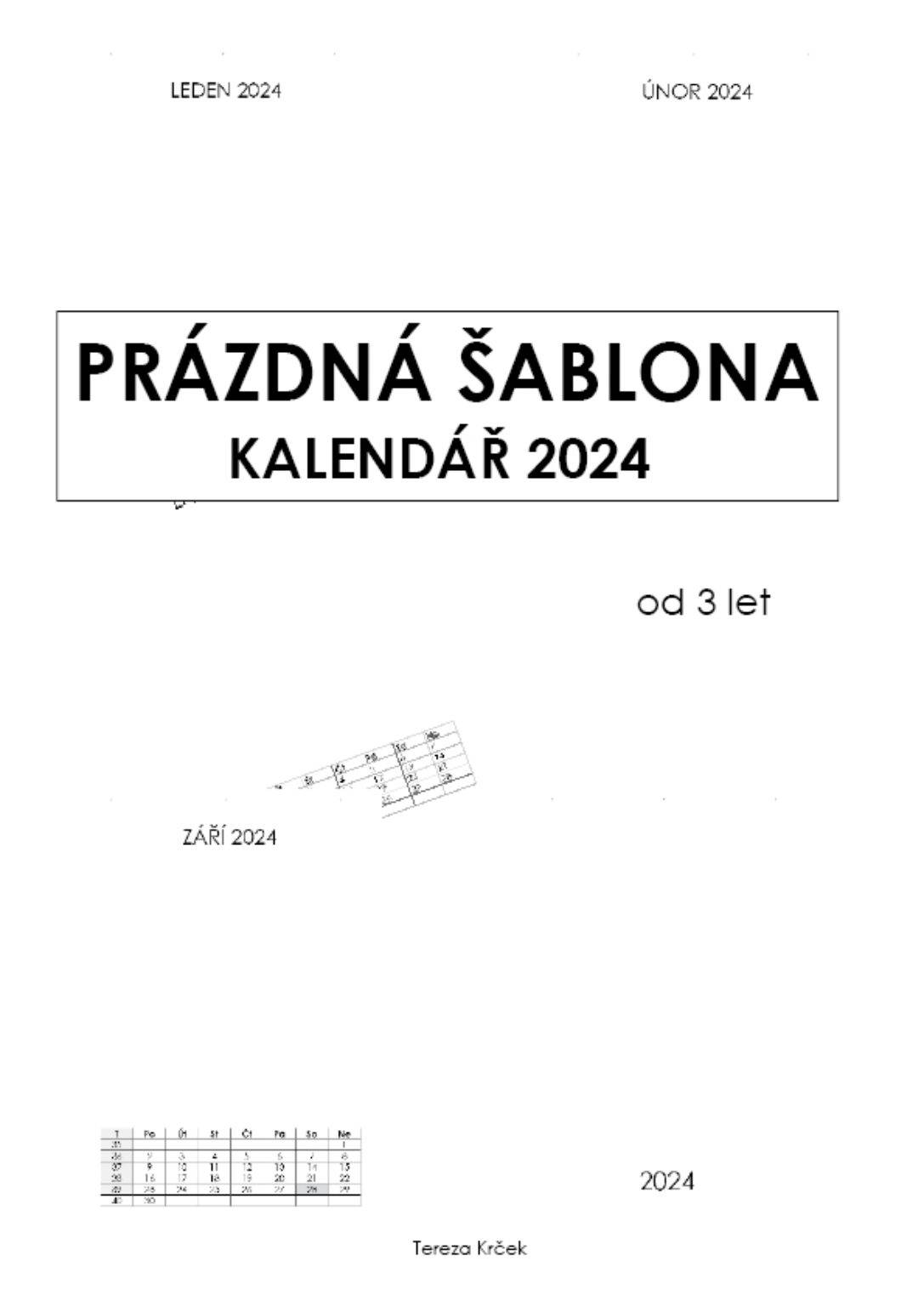 KALENDÁŘ 2024 (A4) Prázdná šablona 2 PDF
